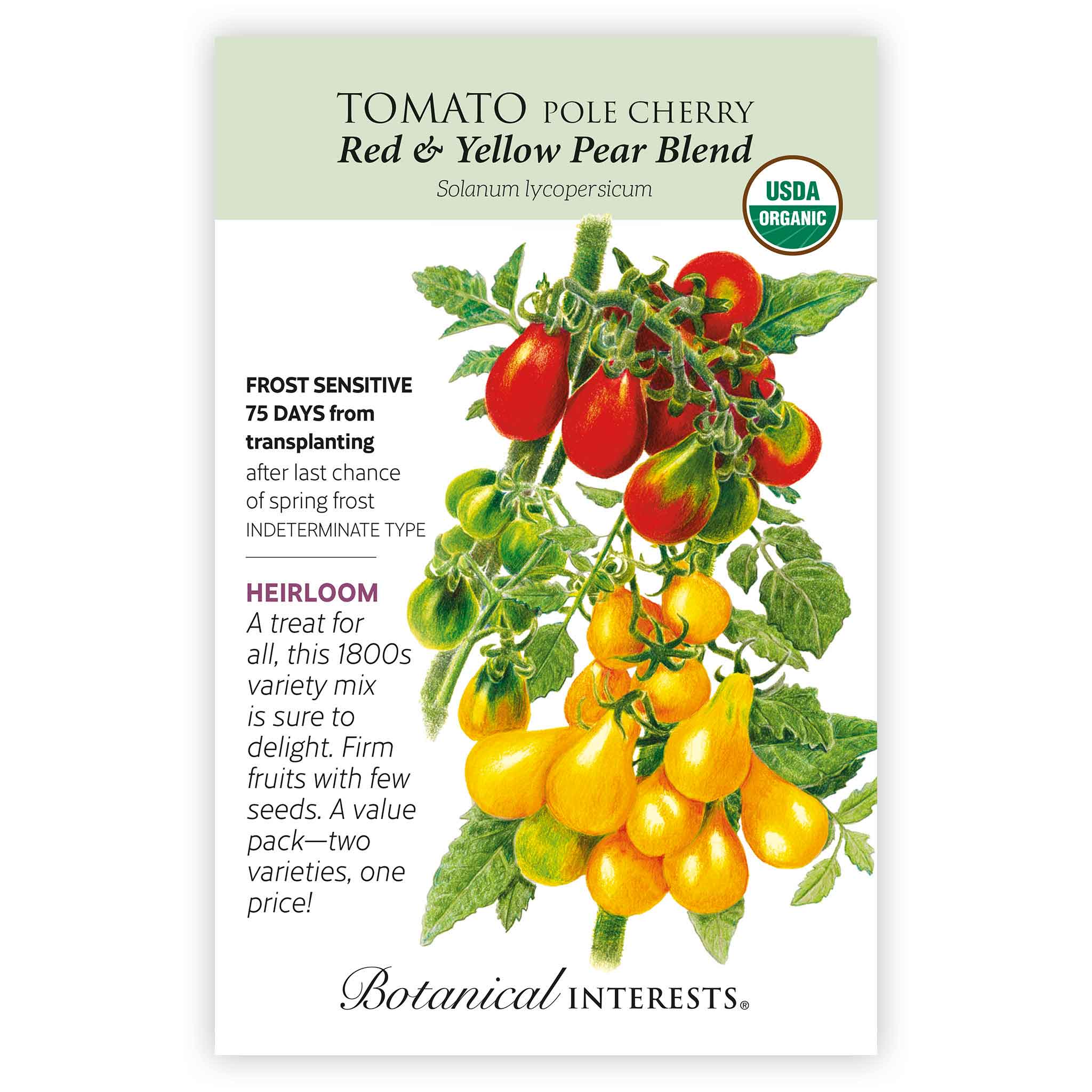 Red & Yellow Pear Blend Pole Cherry Tomato Seeds