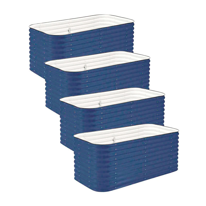 4-Pack Medium Modular Metal Raised Garden Bed Kit - 29” Extra Tall