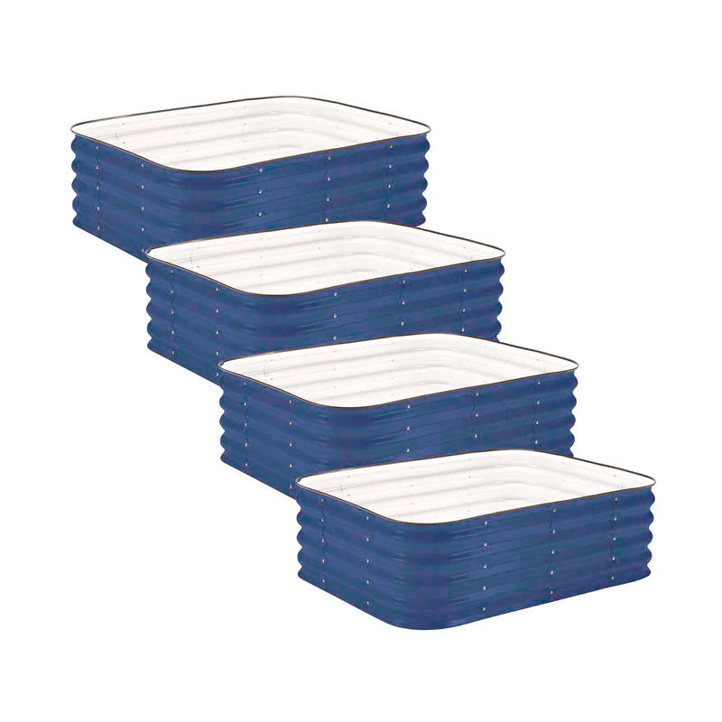 4-Pack Small Modular Metal Raised Garden Bed Kit - 15” Tall
