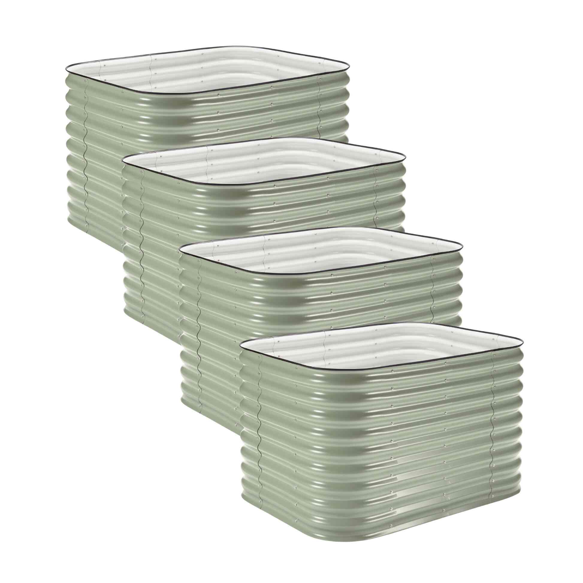 4-Pack Small Modular Metal Raised Garden Bed Kit - 29” Extra Tall