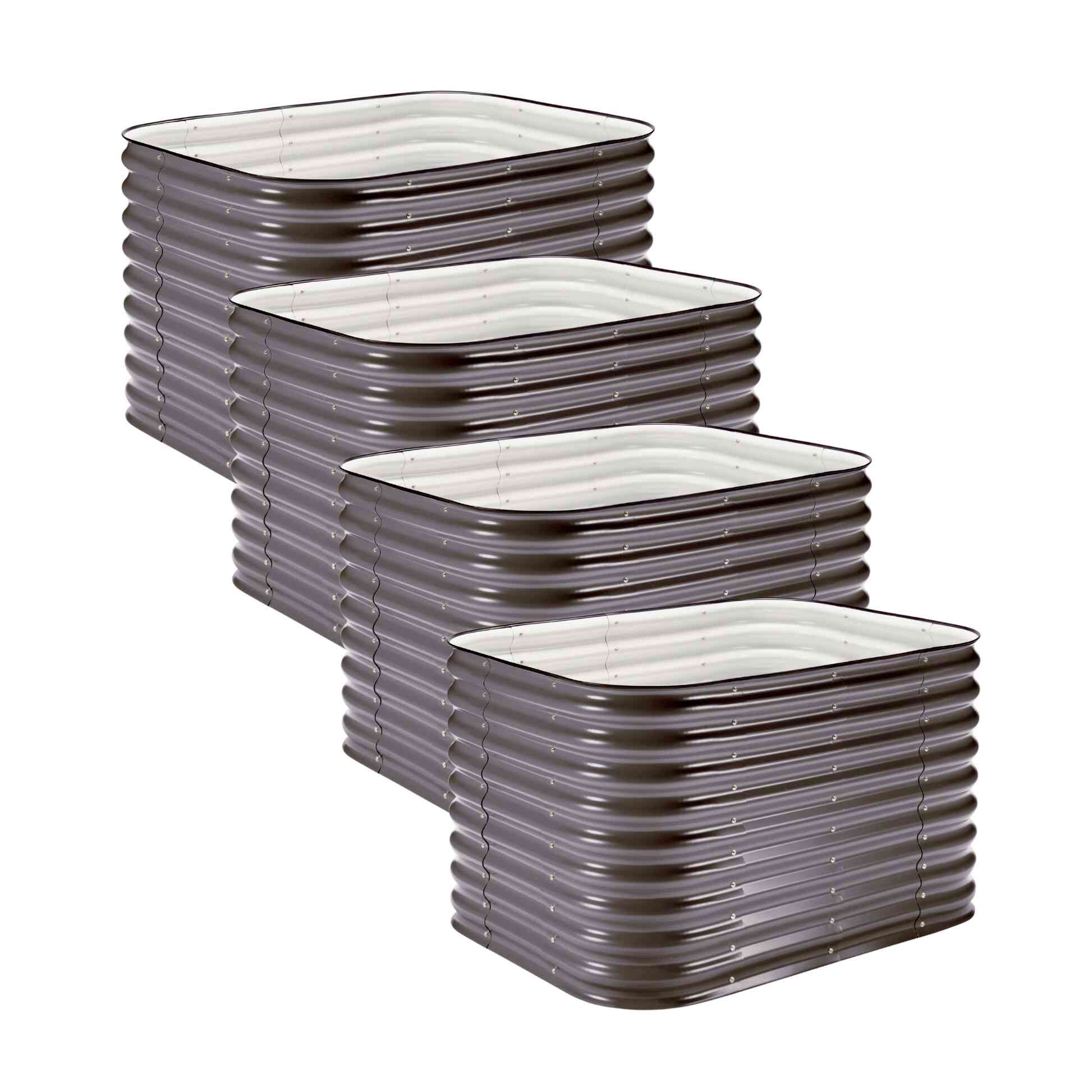 4-Pack Small Modular Metal Raised Garden Bed Kit - 29” Extra Tall