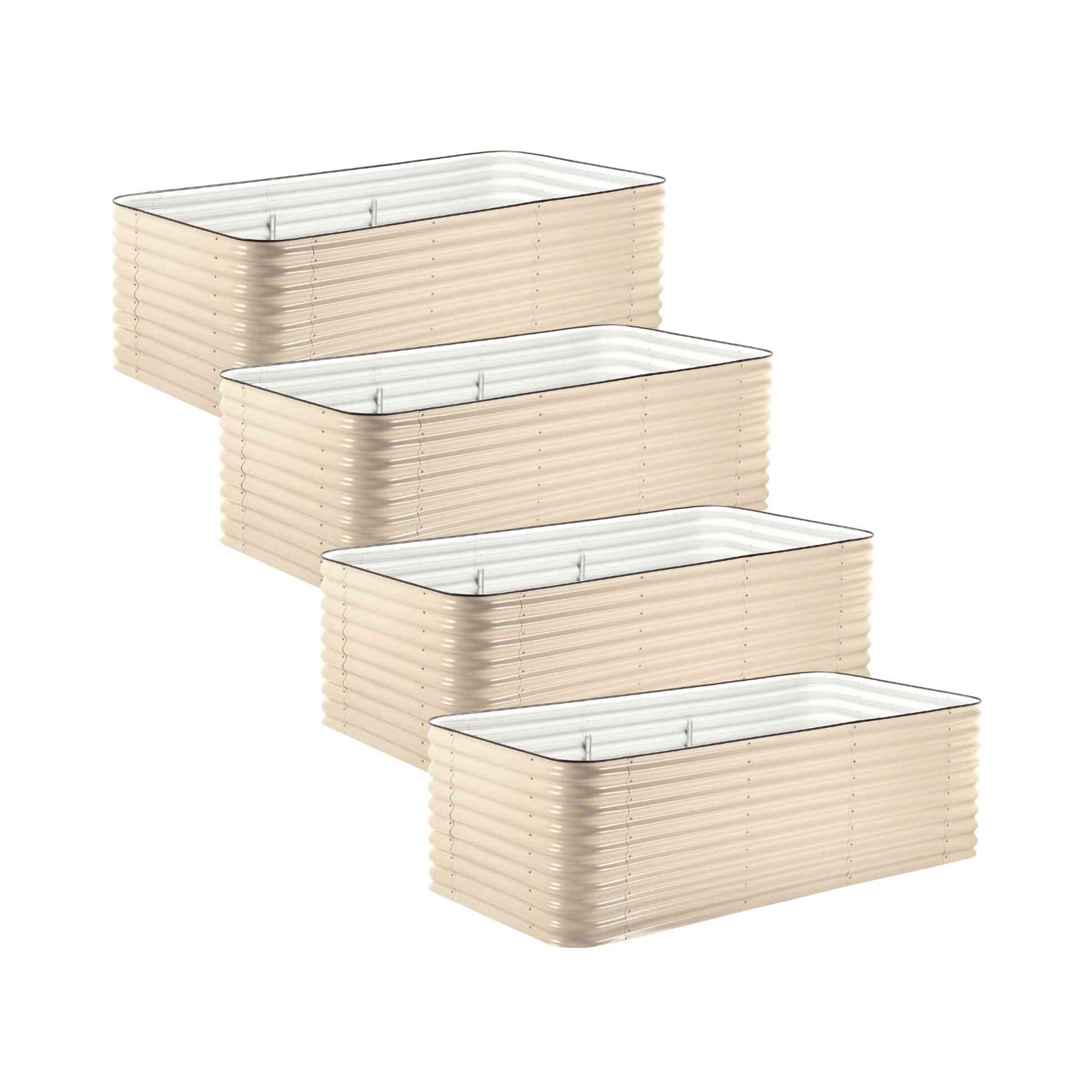 4-Pack Large Modular Metal Raised Garden Bed Kit - 29” Extra Tall