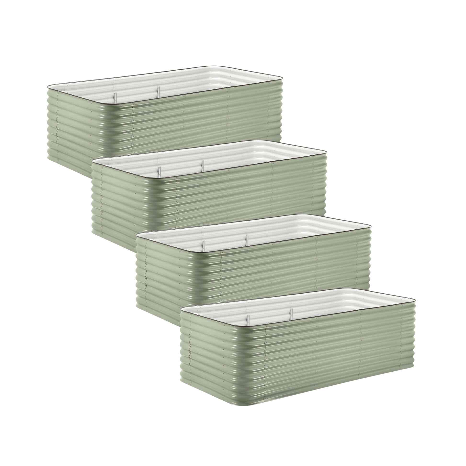 4-Pack Large Modular Metal Raised Garden Bed Kit - 29” Extra Tall
