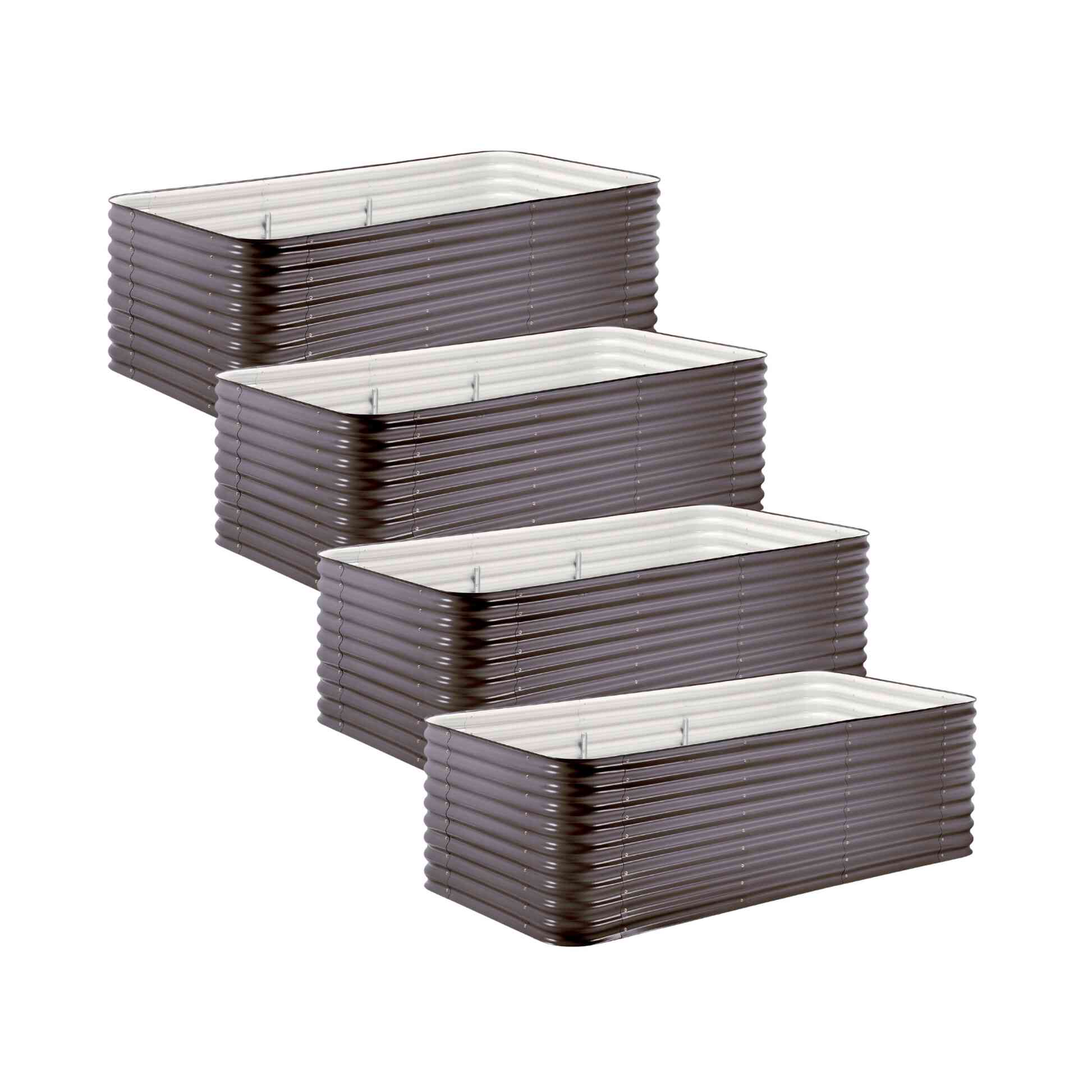 4-Pack Large Modular Metal Raised Garden Bed Kit - 29” Extra Tall