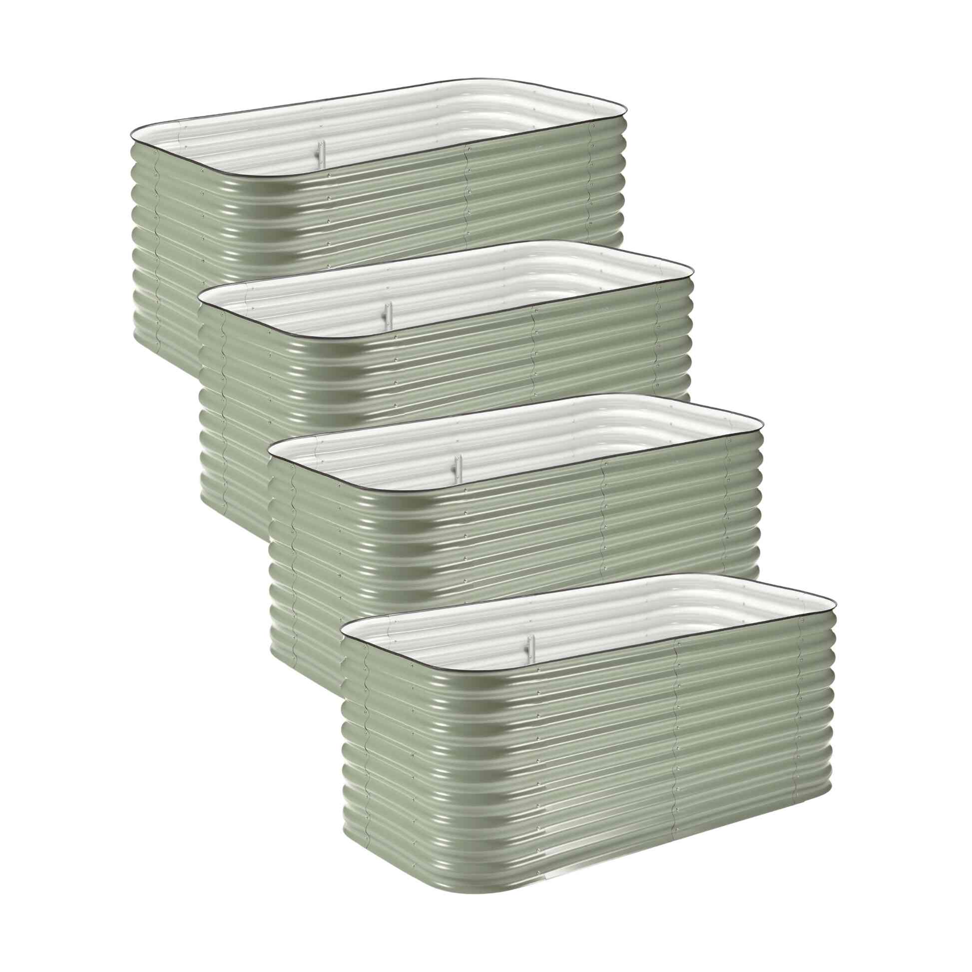 4-Pack Medium Modular Metal Raised Garden Bed Kit - 29” Extra Tall