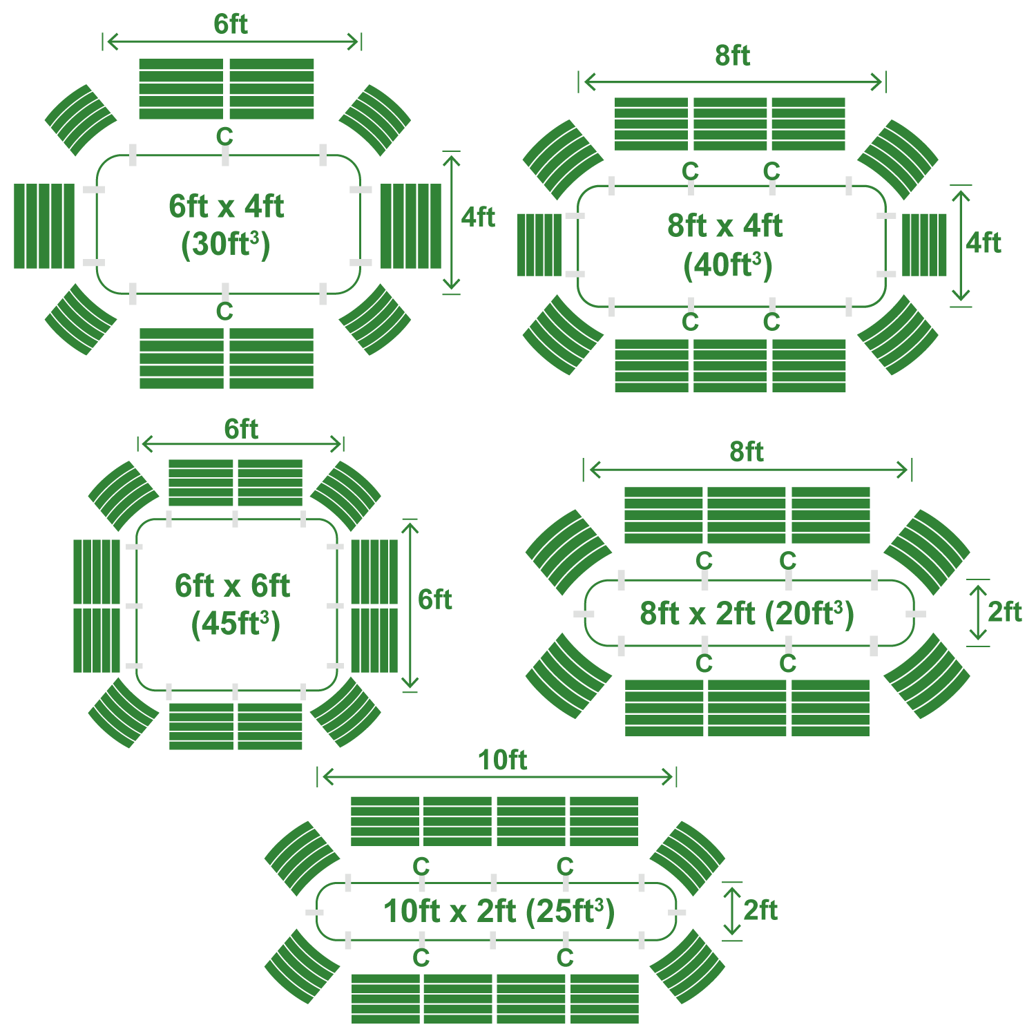 4-Pack Large Modular Metal Raised Garden Bed Kit - 15” Tall