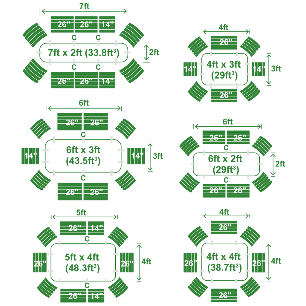4-Pack Medium Modular Metal Raised Garden Bed Kit - 29” Extra Tall