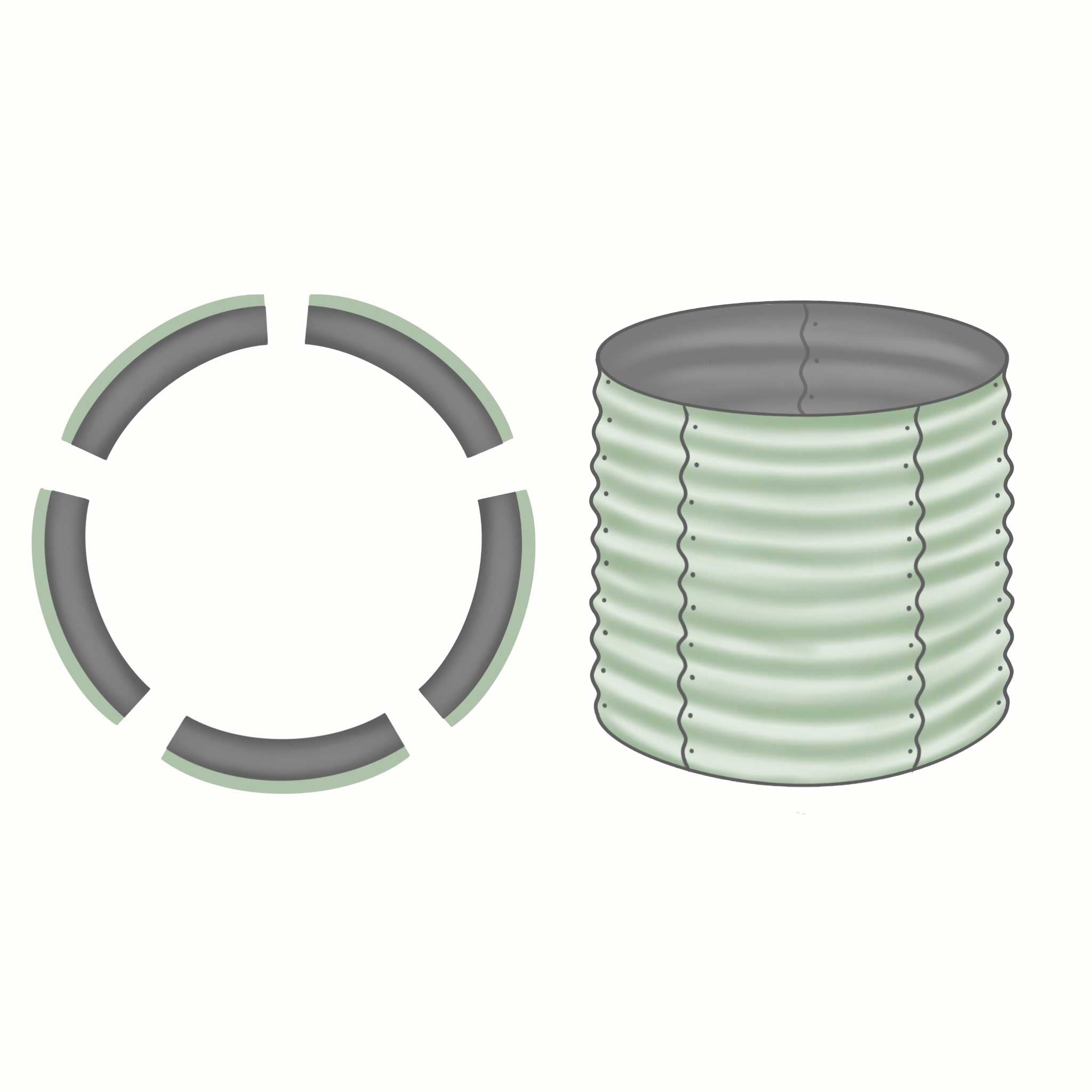 Round Metal Raised Garden Bed Kit - 29” Extra Tall