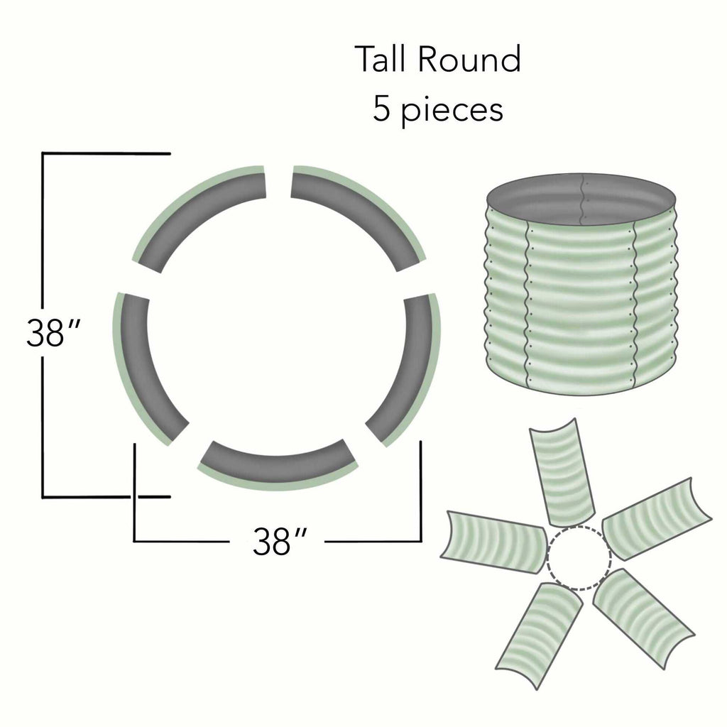 Round Metal Raised Garden Bed Kit - 29” Extra Tall