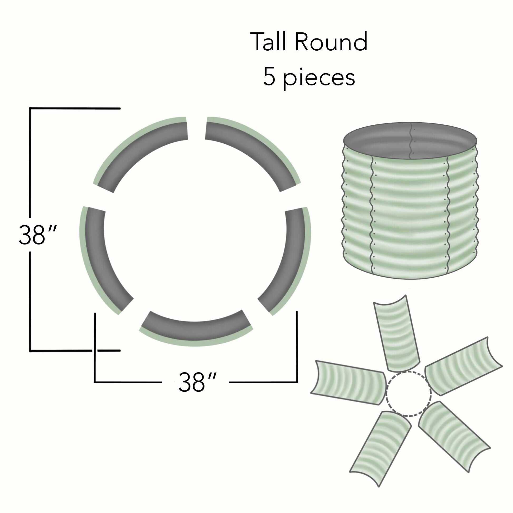 Round Metal Raised Garden Bed Kit - 29” Extra Tall