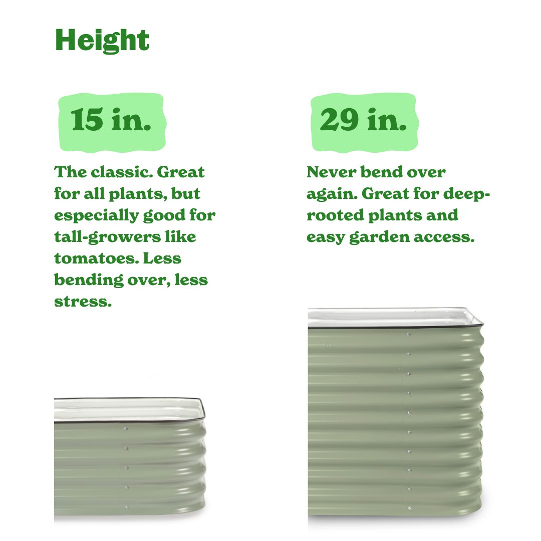 4-Pack Small Modular Metal Raised Garden Bed Kit - 29” Extra Tall